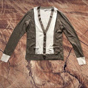 Halogen Cream and Tan Cardigan. M